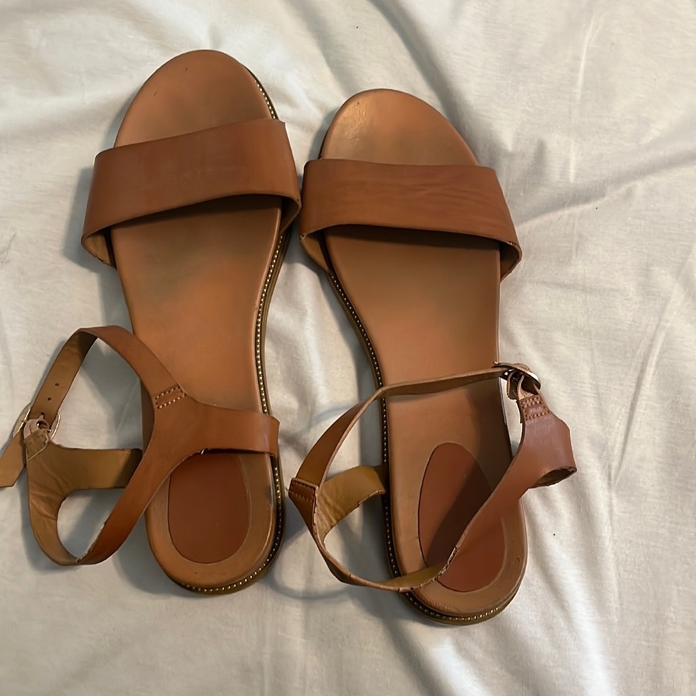 Tan flat sandals